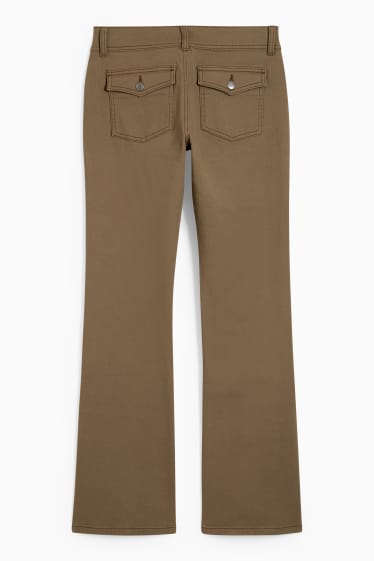 Dospívající a mladí - CLOCKHOUSE - kalhoty - low waist - bootcut fit - khaki