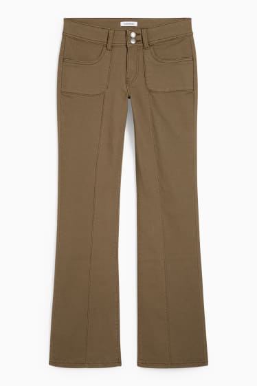 Dospívající a mladí - CLOCKHOUSE - kalhoty - low waist - bootcut fit - khaki