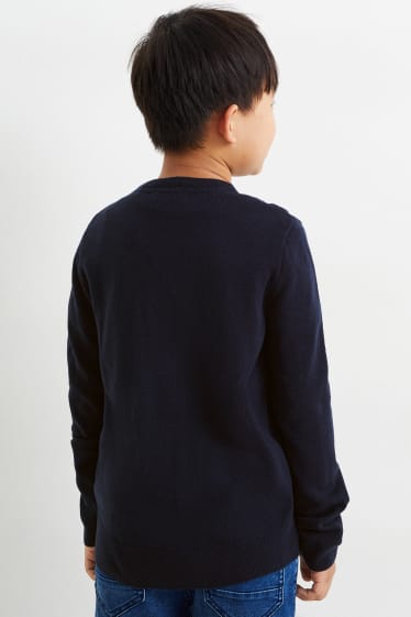 Bambini - Maglione natalizio - carlino - blu scuro
