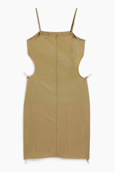 Damen - Figurbetontes Kleid - hellbraun