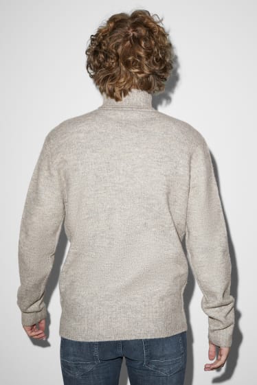 Herren - Rollkragenpullover - grau