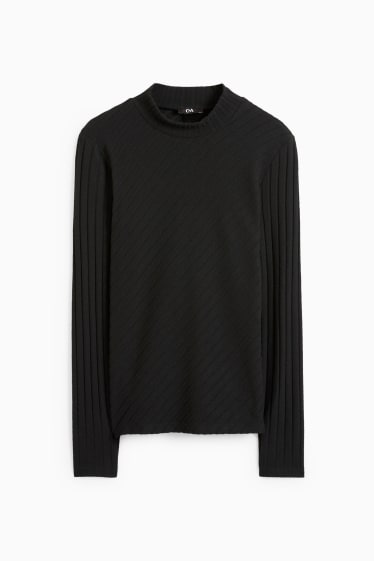 Damen - Rollkragenshirt - schwarz