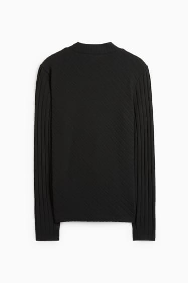Damen - Rollkragenshirt - schwarz