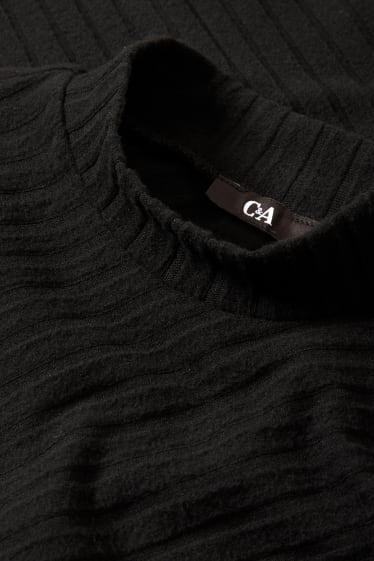 Damen - Rollkragenshirt - schwarz