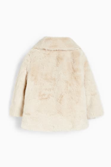 Bébés - Veste en imitation fourrure pour bébé - beige