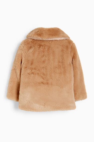 Babies - Baby faux fur jacket - light brown