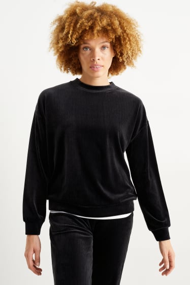 Damen - Basic-Sweatshirt - schwarz