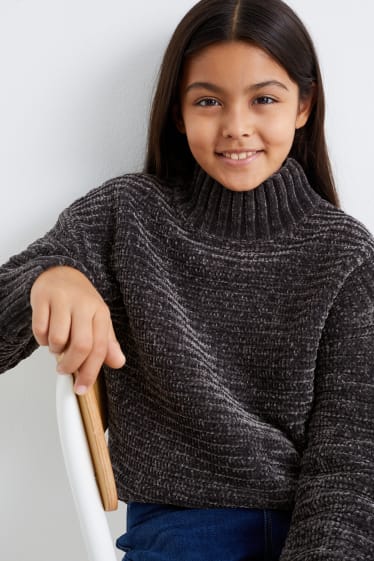 Dzieci - Sweter z szenili - szary
