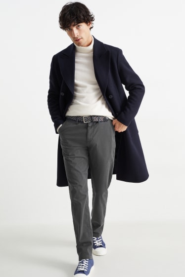 Uomo - Pantaloni chino con cintura - regular fit - grigio scuro