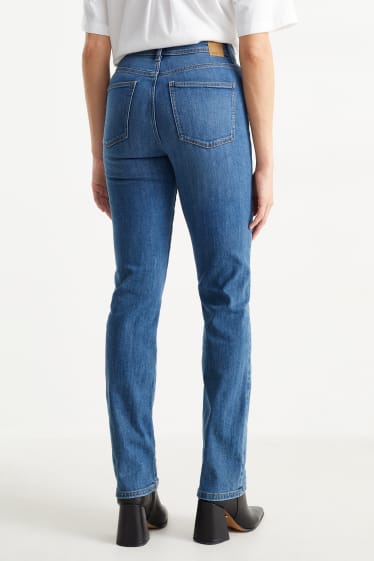 Women - Straight jeans - high waist - blue denim