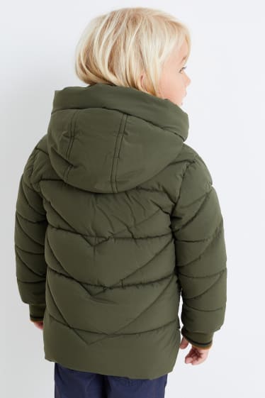 Niños - Chaqueta acolchada con capucha - verde oscuro