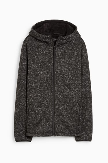 Damen - Sweatjacke mit Kapuze - schwarz