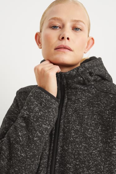 Damen - Sweatjacke mit Kapuze - schwarz