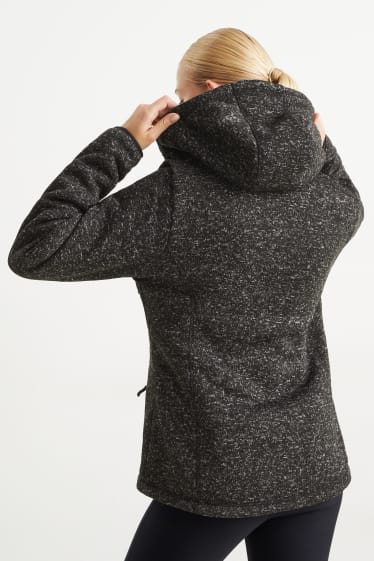 Damen - Sweatjacke mit Kapuze - schwarz