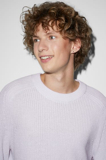 Herren - Pullover - gerippt - weiß