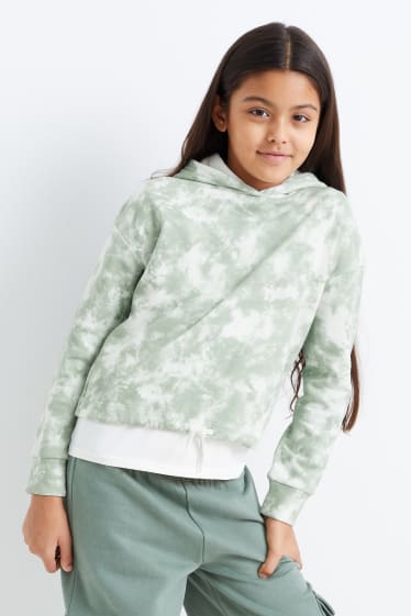 Bambine - Felpa con cappuccio - fantasia - verde chiaro
