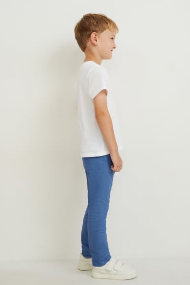 Enfants - Lot de 4 - slim jean - jeans doublés - bleu