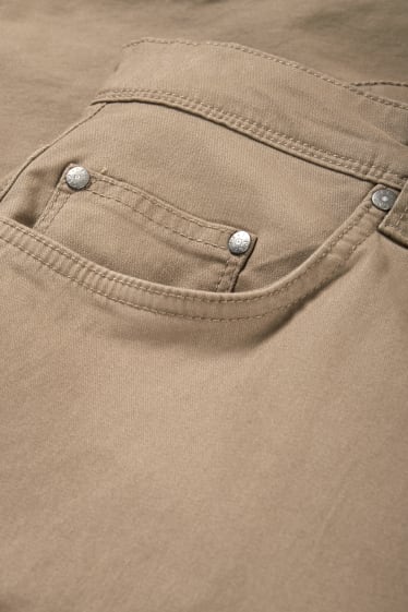 Pánské - Termo kalhoty - regular fit - světle hnědá