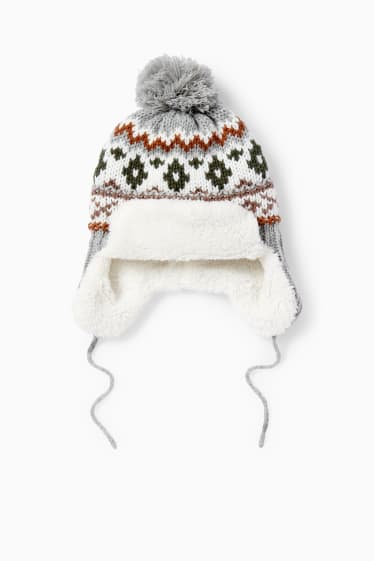 Babies - Baby hat - patterned - gray