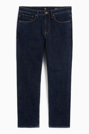 Men - Straight jeans - thermal jeans - denim-dark blue