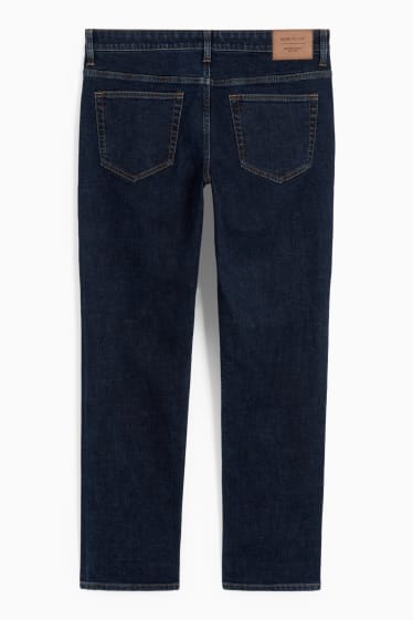 Men - Straight jeans - thermal jeans - denim-dark blue