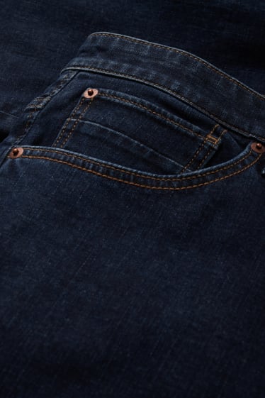Men - Straight jeans - thermal jeans - denim-dark blue