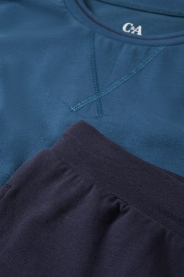 Hommes - Pyjama en molleton - turquoise foncé