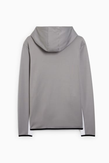 Hommes - Sweat zippé à capuche - gris