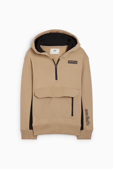 Kinderen: jongens - Hoodie - taupe