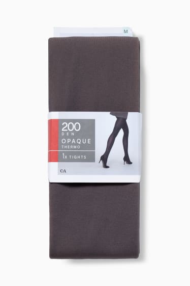 Damen - Thermo-Strumpfhose - 200 DEN - braun