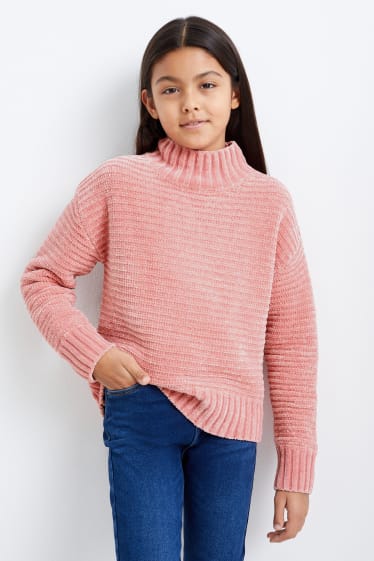 Kinder - Chenille-Pullover - rosa