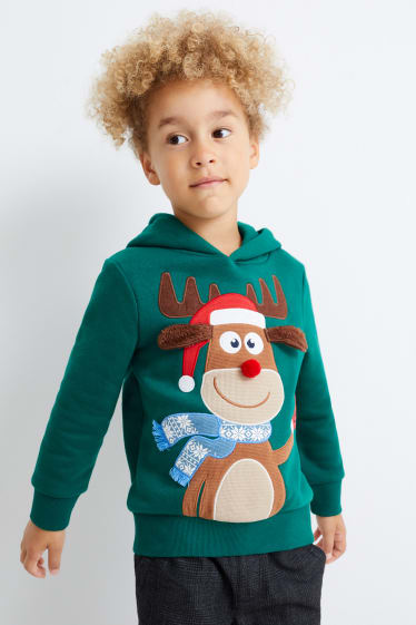 Children - Christmas hoodie - Rudolph - dark green
