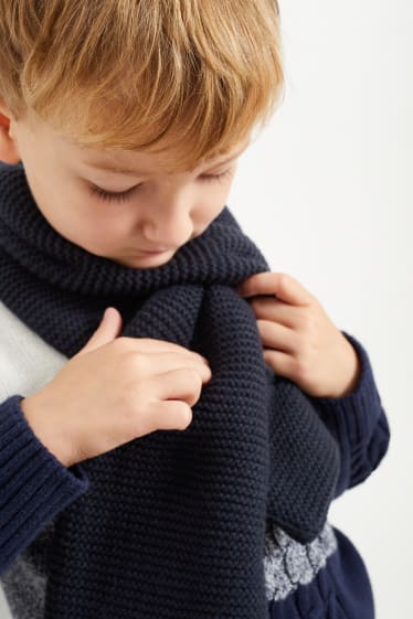 Kinder Buben - Strick-Schal - dunkelblau