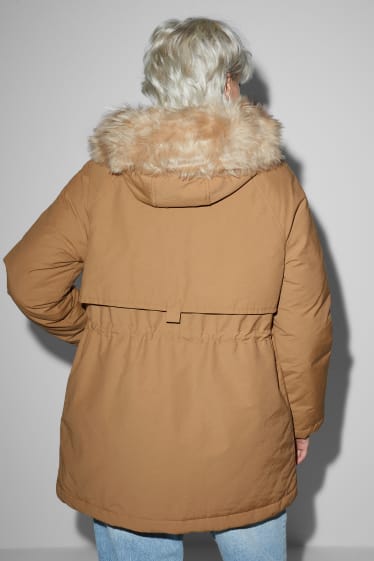 Donna - CLOCKHOUSE - parka con cappuccio e riporto di ecopelliccia - marrone chiaro