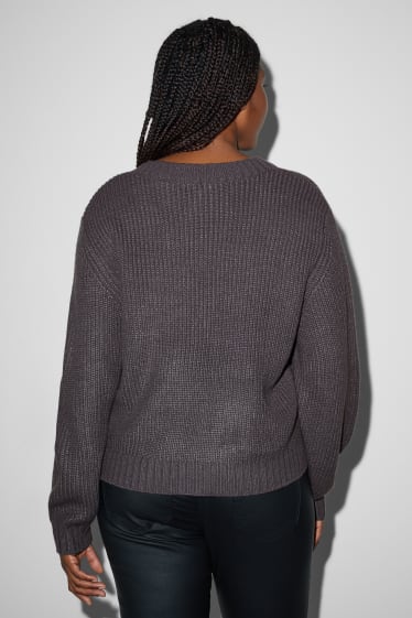 Mujer - CLOCKHOUSE - jersey con escote en pico - gris