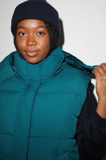 Dospívající a mladí - CLOCKHOUSE - prošívaná vesta s kapucí - zelená