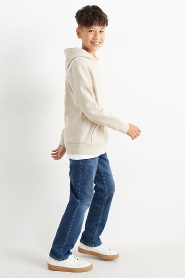 Kinderen - Straight jeans - thermojeans - jog denim - jeansblauw