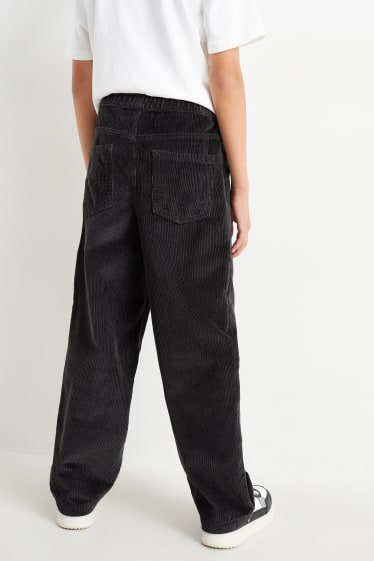 Kinder Buben - Cordhose - schwarz