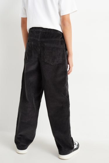 Children - Corduroy trousers - black