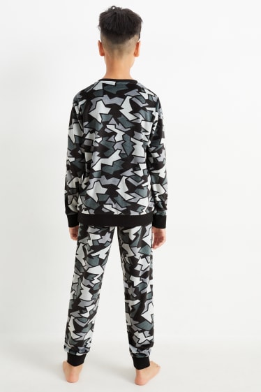 Kinderen - Pyjama - 2-delig - met patroon - zwart