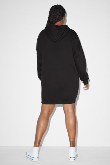 Damen - CLOCKHOUSE - Sweatkleid mit Kapuze - schwarz