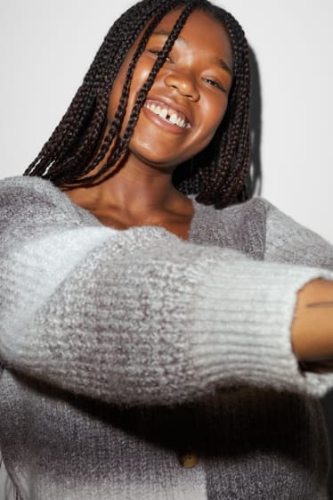 Damen - Strickjacke - grau