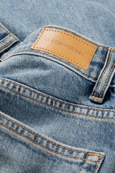 Women - CLOCKHOUSE - wide leg jeans - high waist - denim-light blue