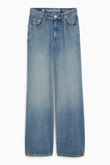 Jóvenes - CLOCKHOUSE - wide leg jeans - high waist - vaqueros - azul claro