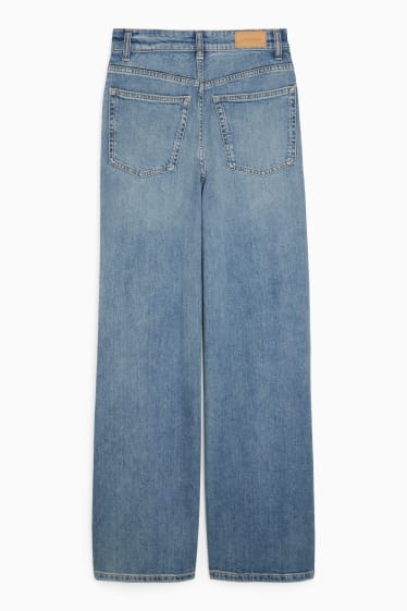 Adolescenți și tineri - CLOCKHOUSE - wide leg jeans - talie înaltă - denim-albastru deschis