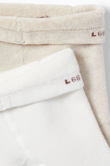 Unisex - Multipack 2er - Bärchen - Baby-Anti-Rutsch-Strumpfhose - hellbeige