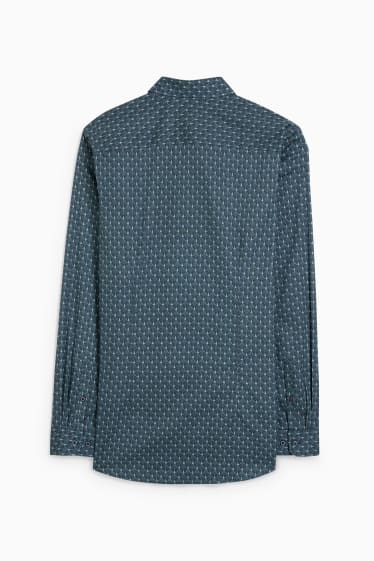 Hommes - Chemise de bureau - slim fit - col kent - bleu pétrole