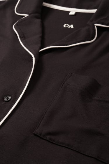 Dames - Pyjama van viscose - zwart