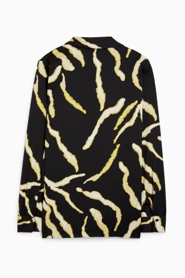 Women - Blouse - patterned - black