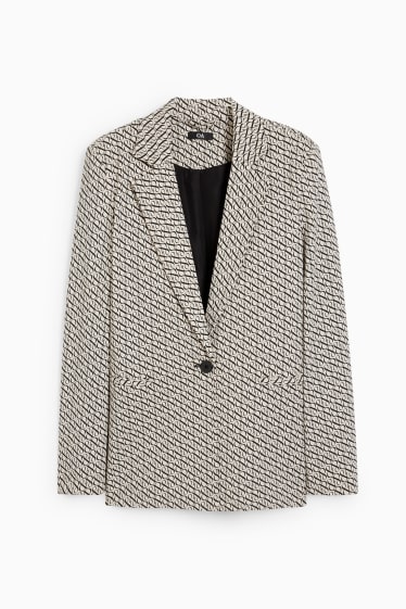 Dames - Blazer - relaxed fit - met patroon - beige